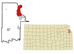 Leavenworth County Kansas Incorporated and Unincorporated areas Leavenworth Highlighted